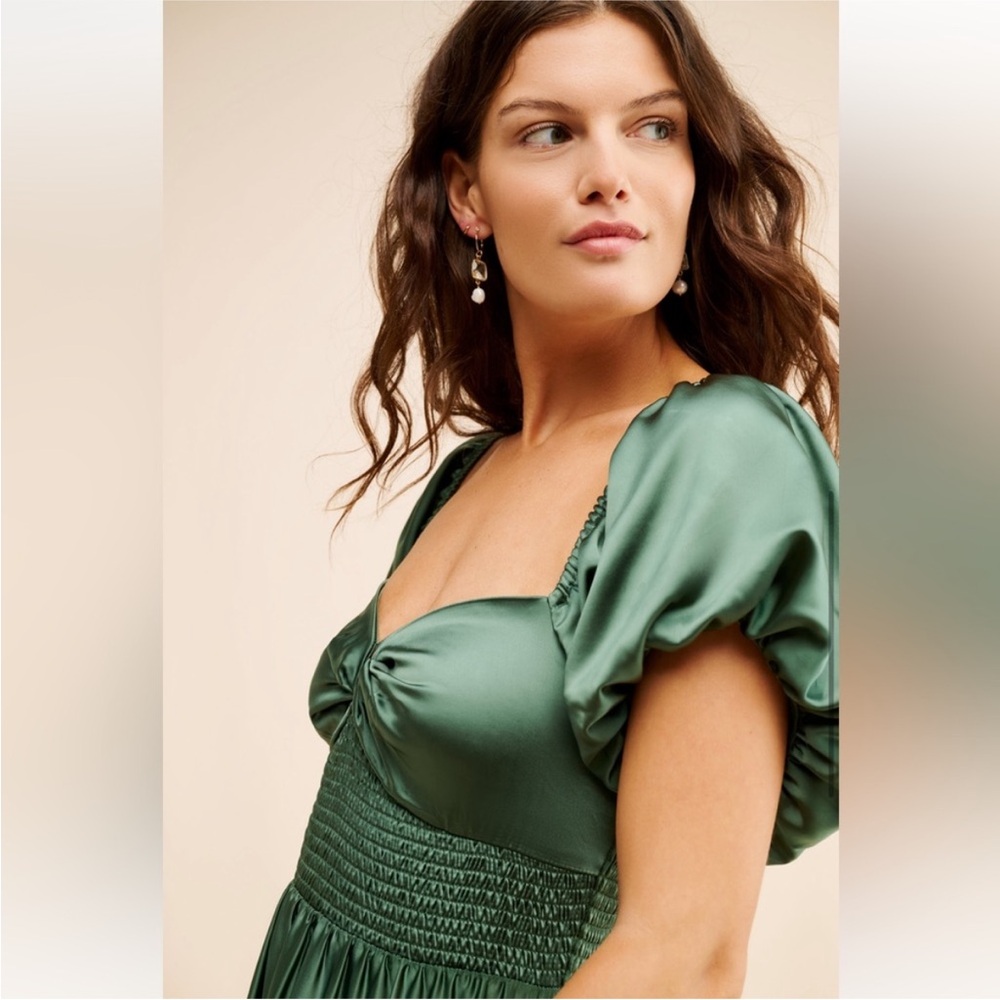 Free People green sundrenched silky maxi dress - Picture 3 of 11